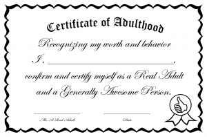 Certificate of Adulthood