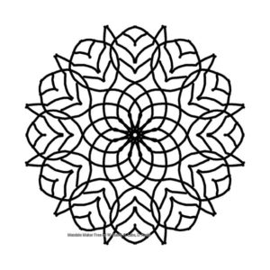 A black radially symmetric design on a white background