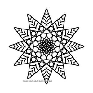 A black radially symmetric design on a white background