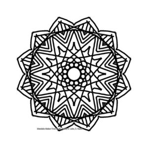A black radially symmetric design on a white background