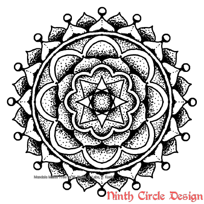 [Image description: white background, black outline and dots and fills mandala with 4-8-16-fold symmetry]