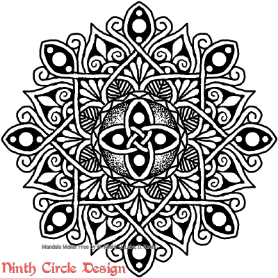 [Image description: white background, a mandala in black outlines and fills with 8-fold symmetry.]