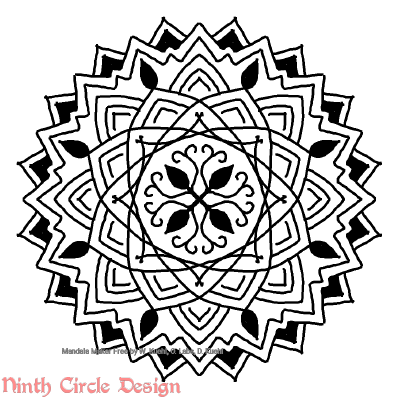 [Image description: white background, a mandala in black outlines and fills with 8-fold symmetry.]
